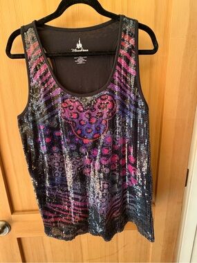 Disney Parks Black Sequin Mickey Tank